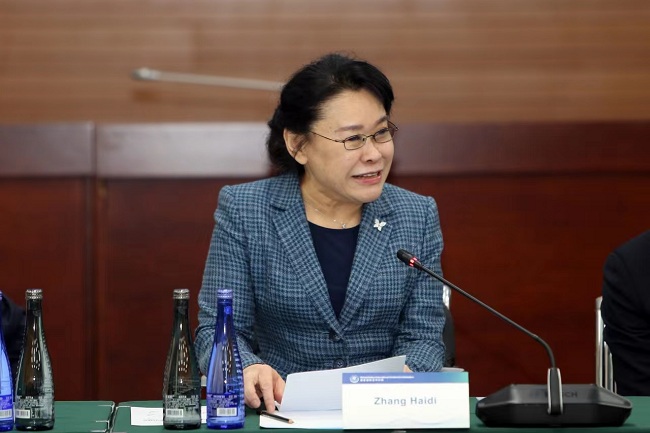 图为张海迪主持召开康复国际执委会