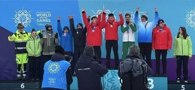 图为第十二届世界冬季特殊奥林匹克运动会现场