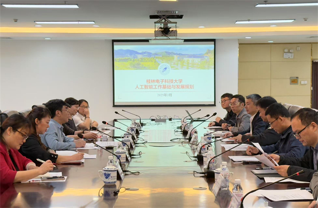 图为调研组与桂林电子科技大学相关负责人进行座谈