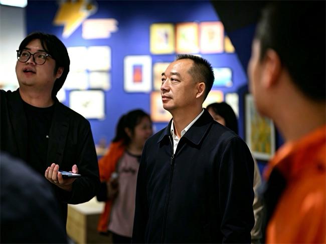 图为省残联党组书记、理事长黄进良参观爱心助残公益集市